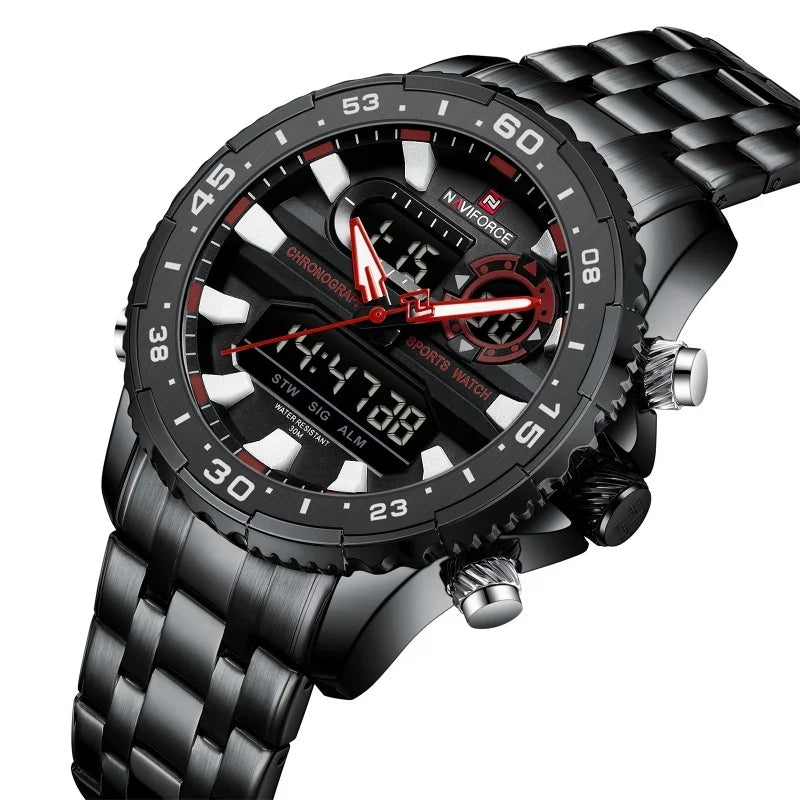 Men’s Analog-Digital Sports Watch Quartz Stainless Steel
