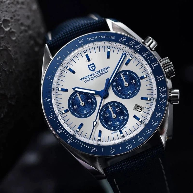 Men’s Moon Chronograph Watch Quartz 100M Waterproof
