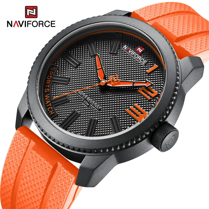 Men’s Sport Quartz Watch With Silicone Strap, 46 mm