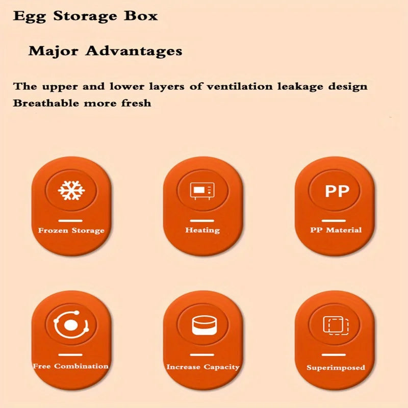 Stackable Refrigerator Egg Storage Drawer Organizer