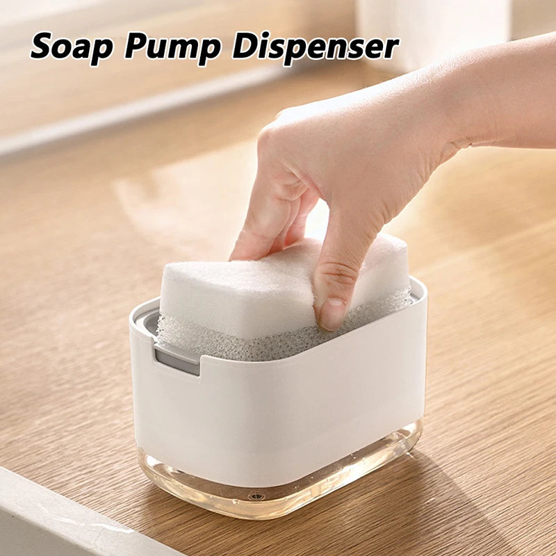 Press-Down Soap Dispenser With Sponge Holder 300 ml
