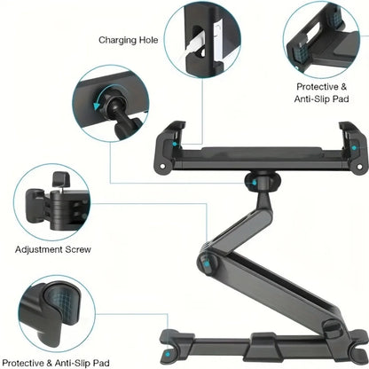 Car Headrest Tablet Mount Holder For 4.7–12.9 Inch Devices