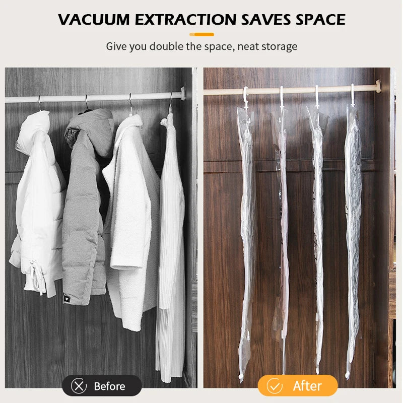 Hanging Vacuum Storage Bags for Clothes – Space-Saving Closet