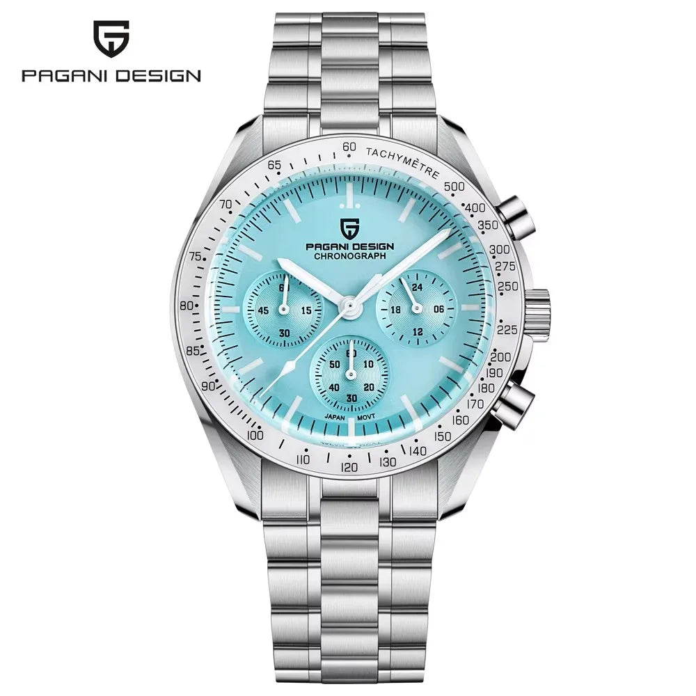 Men's Moon Chronograph Watch Quartz With Sapphire Glass