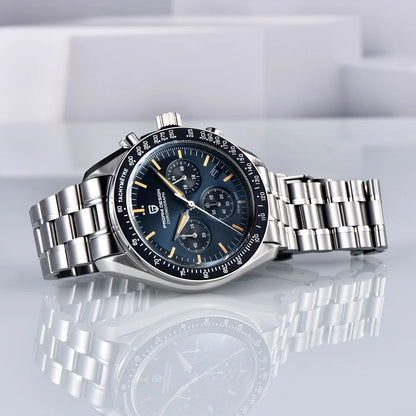 Men’s Stainless Steel Moonphase Chronograph Watch