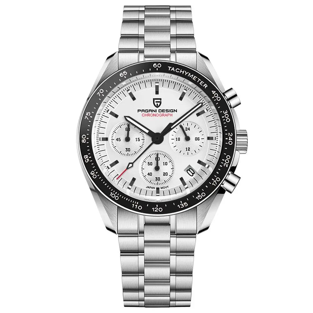 Men's Quartz Chronograph Watch Sapphire 100M Waterproof