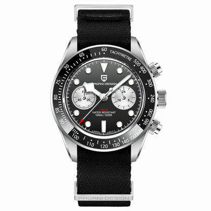 Men’s Panda Dial Quartz Chronograph Watch Sapphire