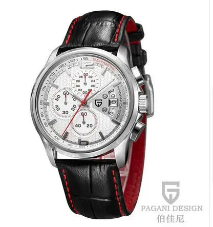Men’s Quartz Chronograph Watch With Leather Band