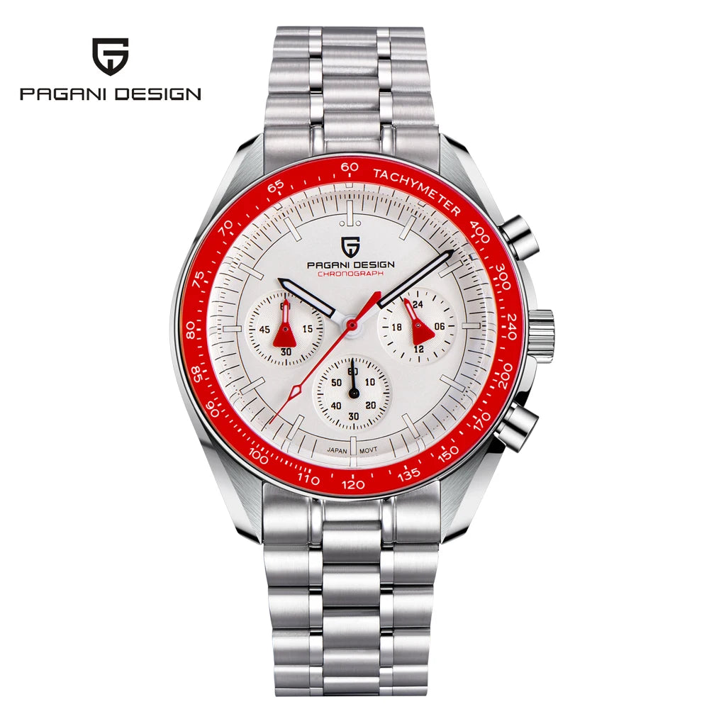 Men’s Stainless Steel Moonphase Chronograph Watch