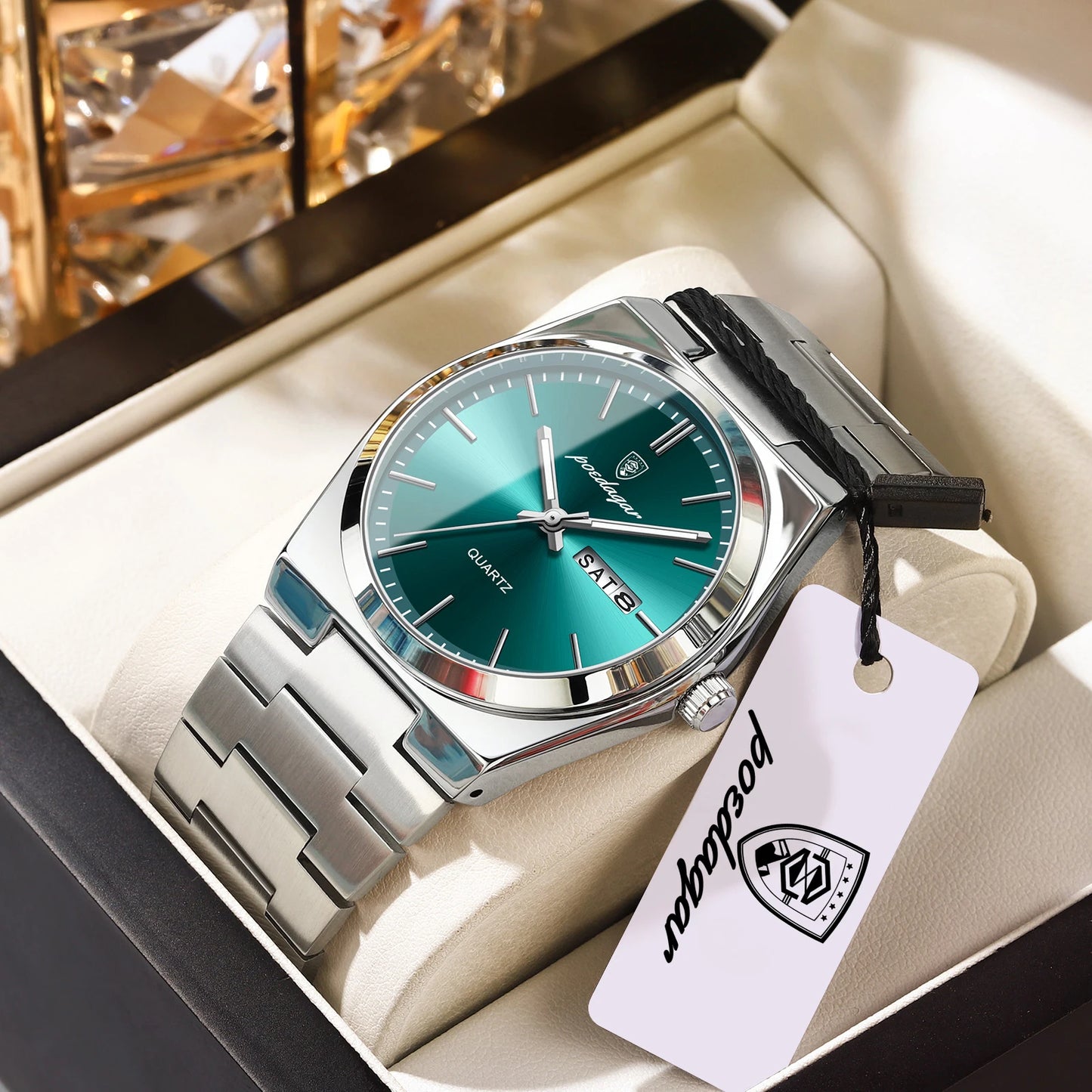 Men’s Stainless Steel Quartz Watch – Luminous & 3Bar Water Resistant