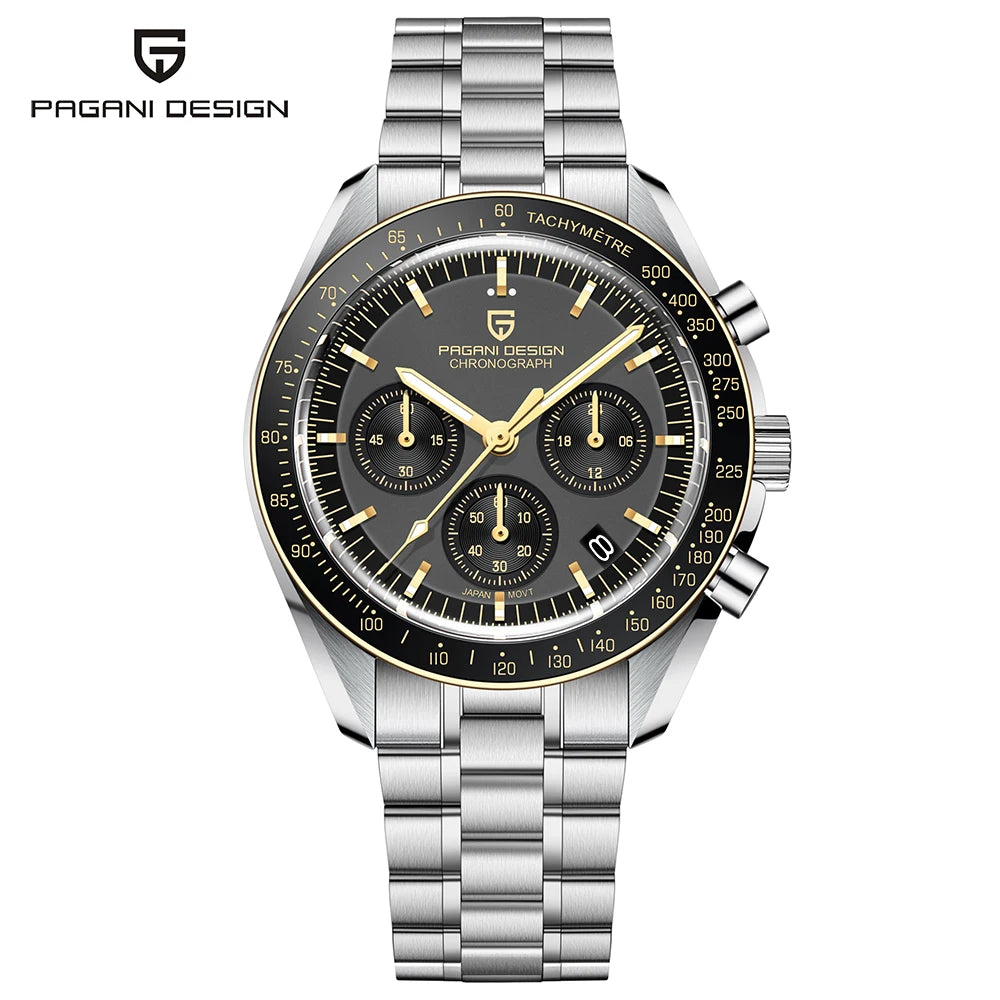 Men’s Stainless Steel Moonphase Chronograph Watch
