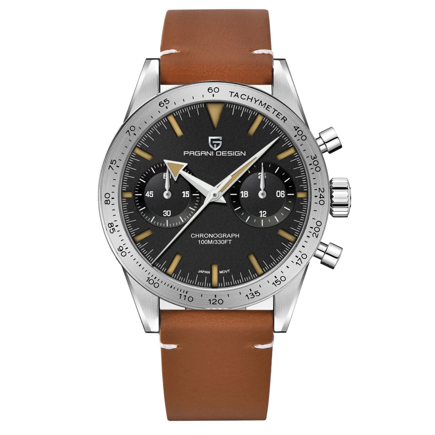 Men’s Retro Chronograph Quartz Watch With Sapphire Glass