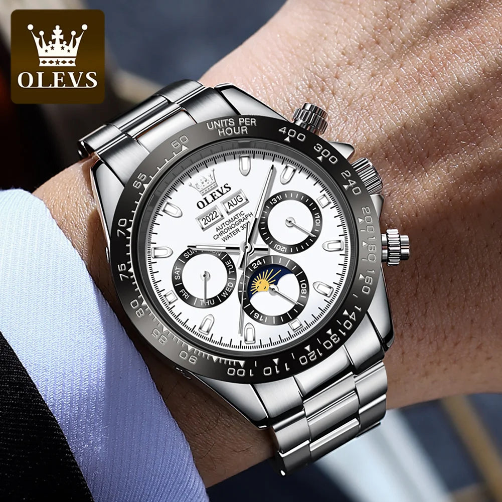 Men's Automatic Mechanical Watch Chronograph Luminous