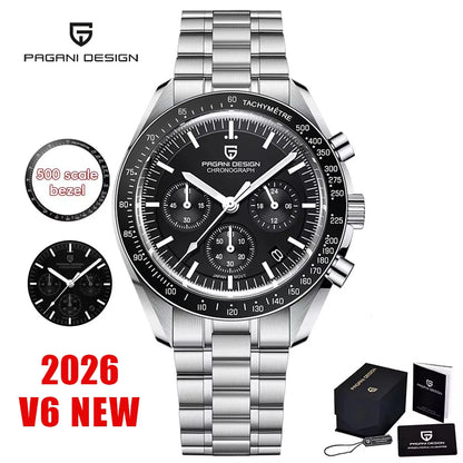 Men's Moon Chronograph Watch Quartz With Sapphire Glass