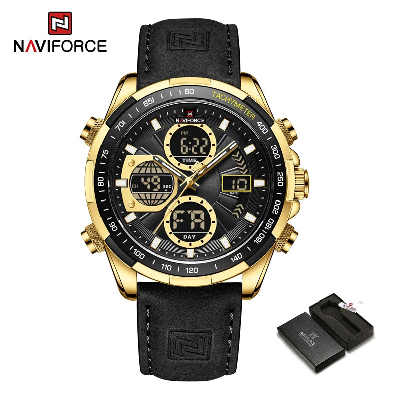Men’s Military Sport Quartz Watch With Leather Band