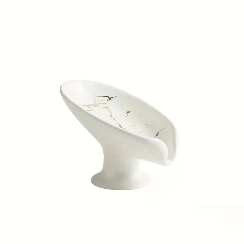 Ceramic Leaf Soap Dish With Self-Draining Design