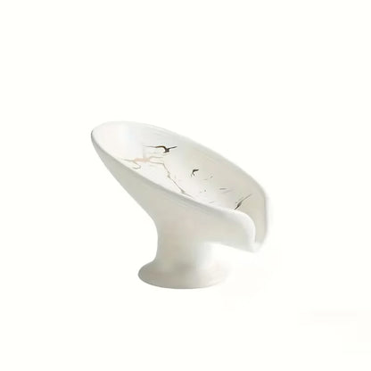 Ceramic Leaf Soap Dish With Self-Draining Design