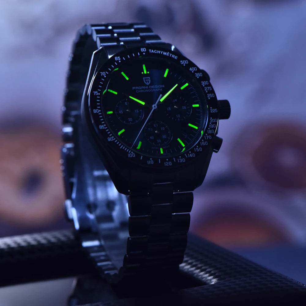 Men's Moon Chronograph Watch Quartz With Sapphire Glass