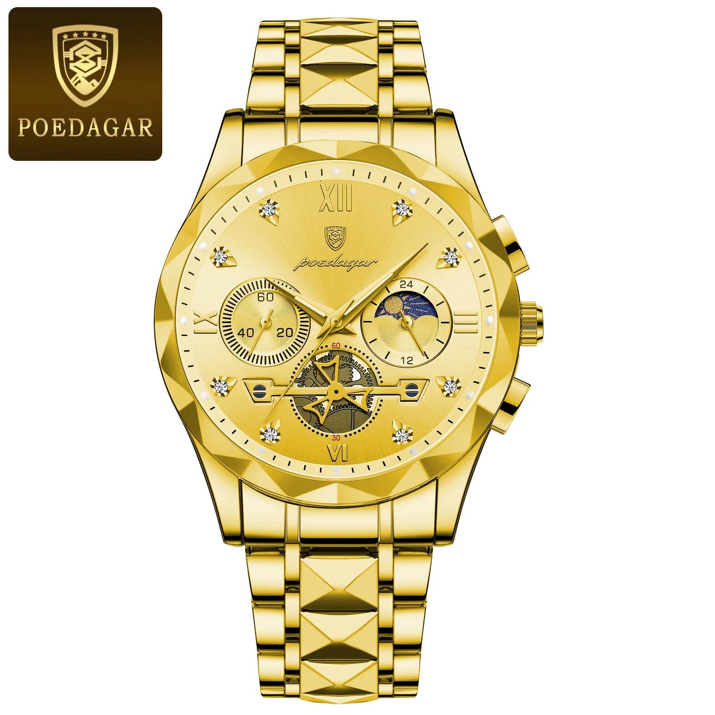 Men’s Stainless Steel Chronograph Watch – Luminous & Waterproof