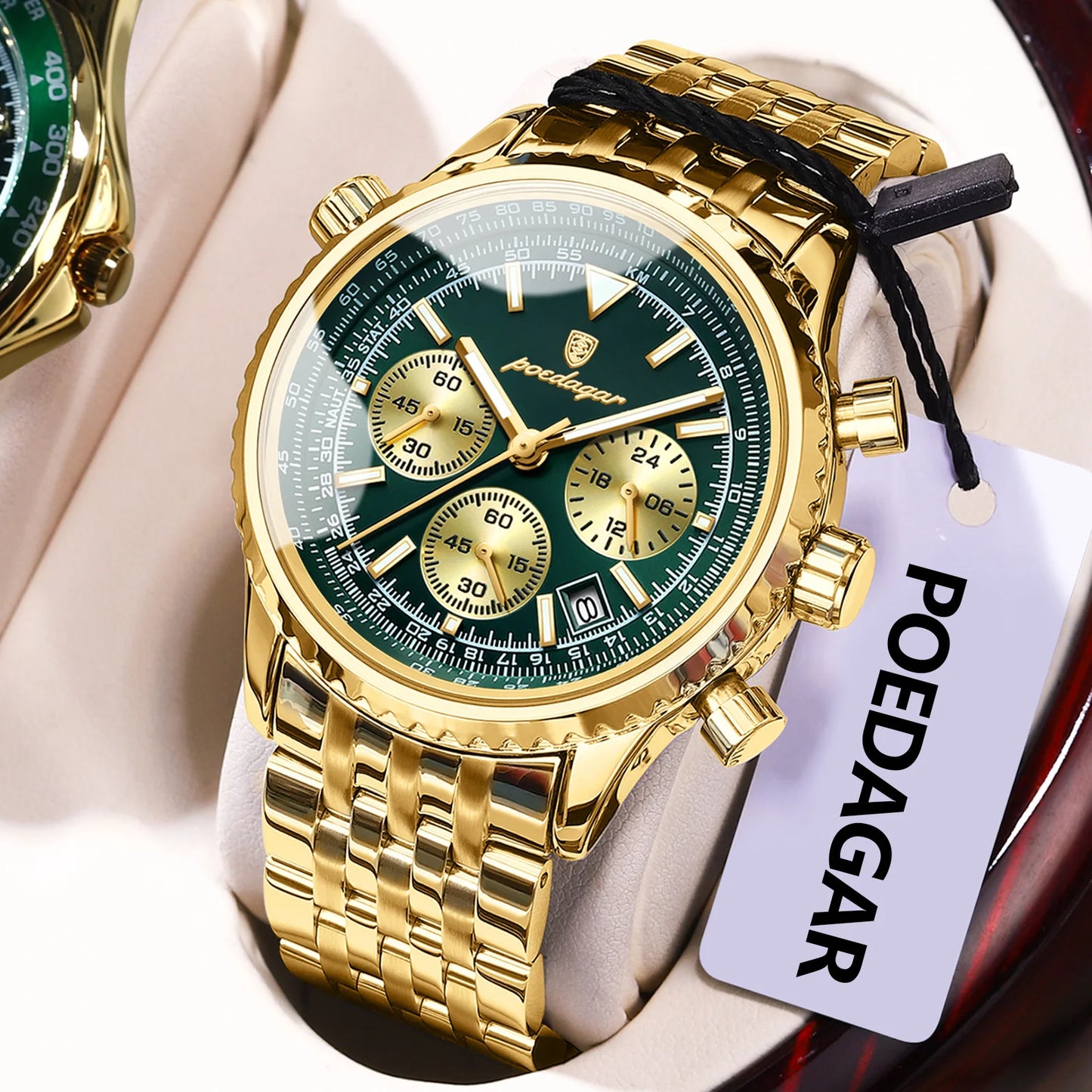 Men's Stainless Steel Chronograph Watch With Date