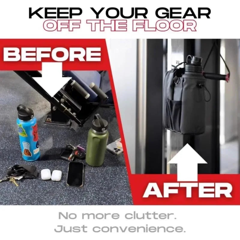 Magnetic Gym Bag Bottle Holder With Phone Pocket