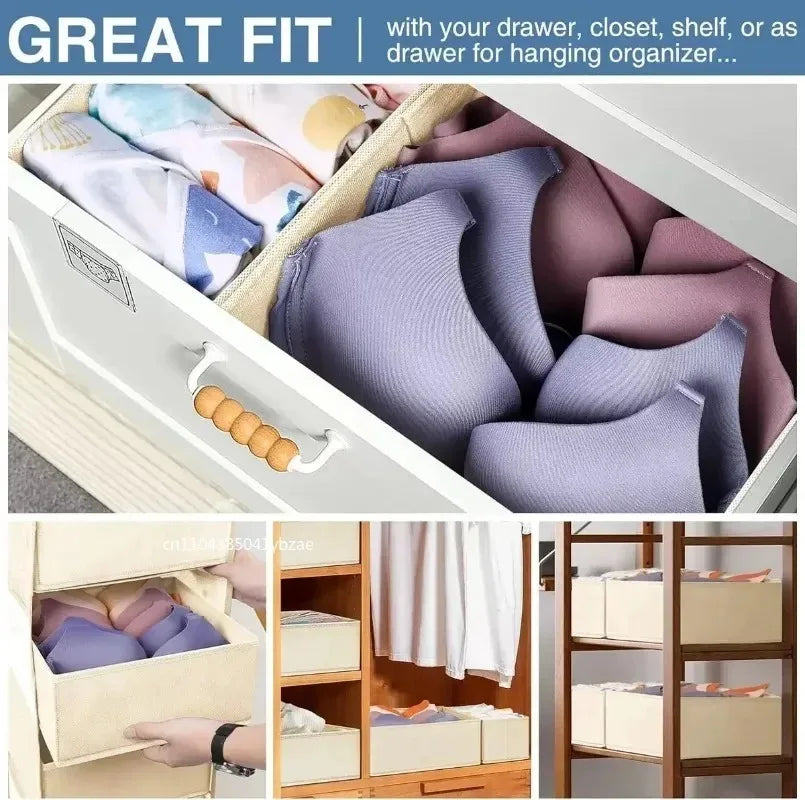 Fabric Drawer Organizer Boxes for Underwear and Socks