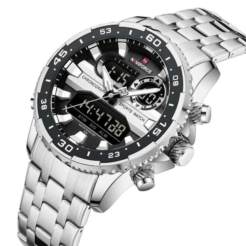 Men’s Analog-Digital Sports Watch Quartz Stainless Steel