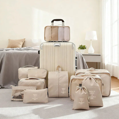 Travel Packing Cubes Set Luggage Organizers Foldable Bags