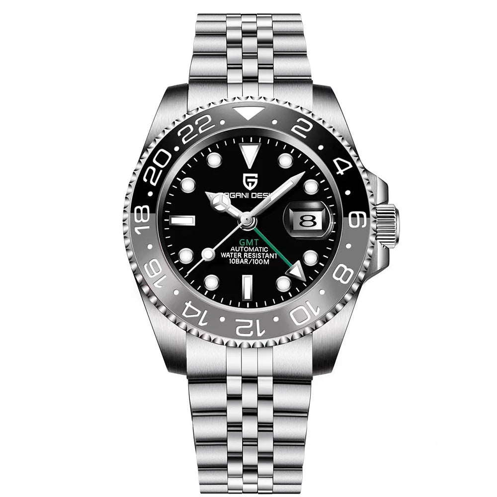 Men's Mechanical GMT Watch Sapphire Crystal 100m