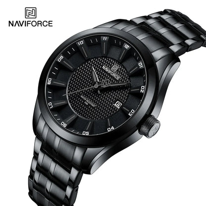 Men's Waterproof Quartz Watch With Stainless Steel Band