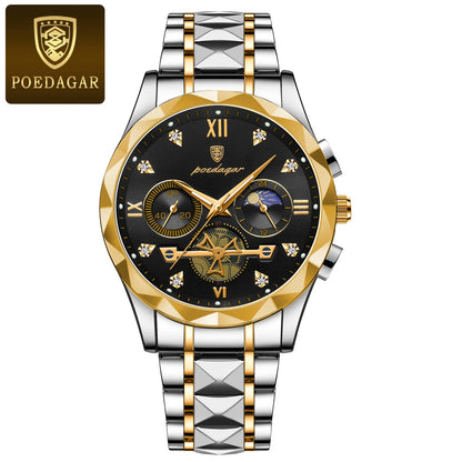 Men’s Stainless Steel Chronograph Watch – Luminous & Waterproof