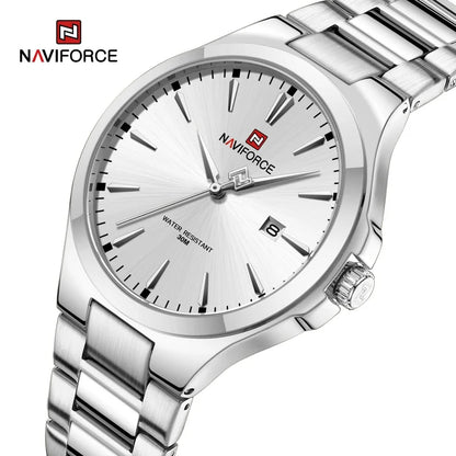 Men's Stainless Steel Quartz Watch With Date Display