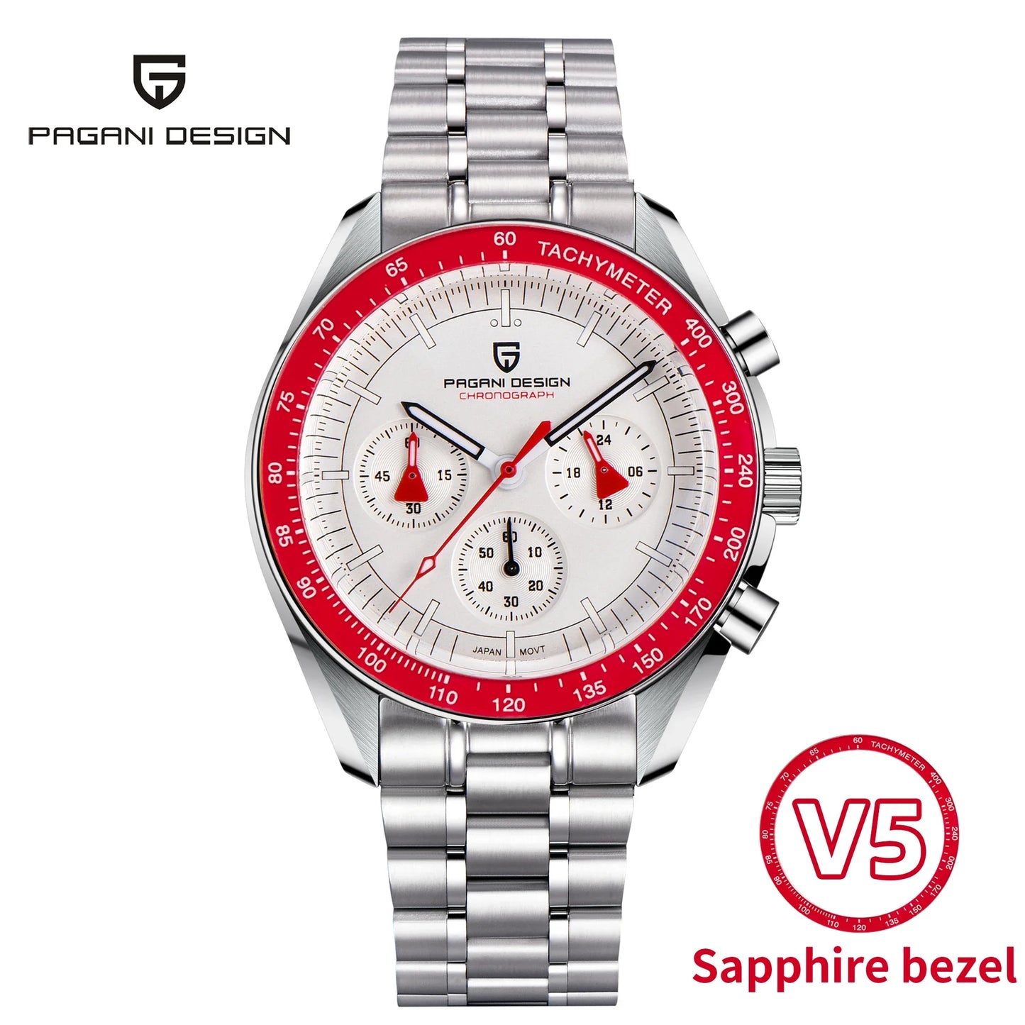 Men’s Moonwatch Chronograph Quartz Watch Sapphire Glass