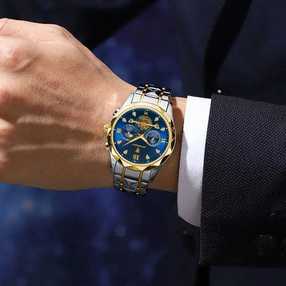 Men’s Stainless Steel Chronograph Watch – Luminous & Waterproof