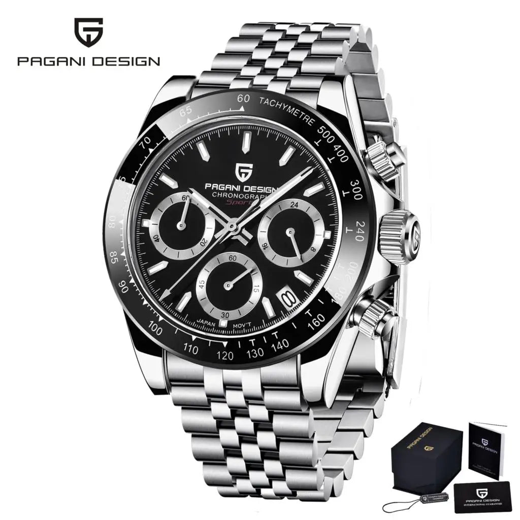 Men’s Stainless Steel Chronograph Watch With Sapphire