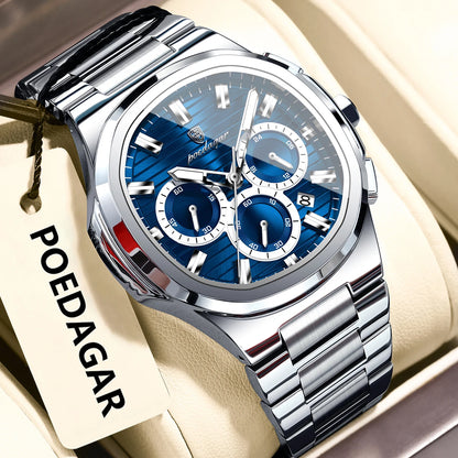 Men’s Stainless Steel Chronograph Watch With Date