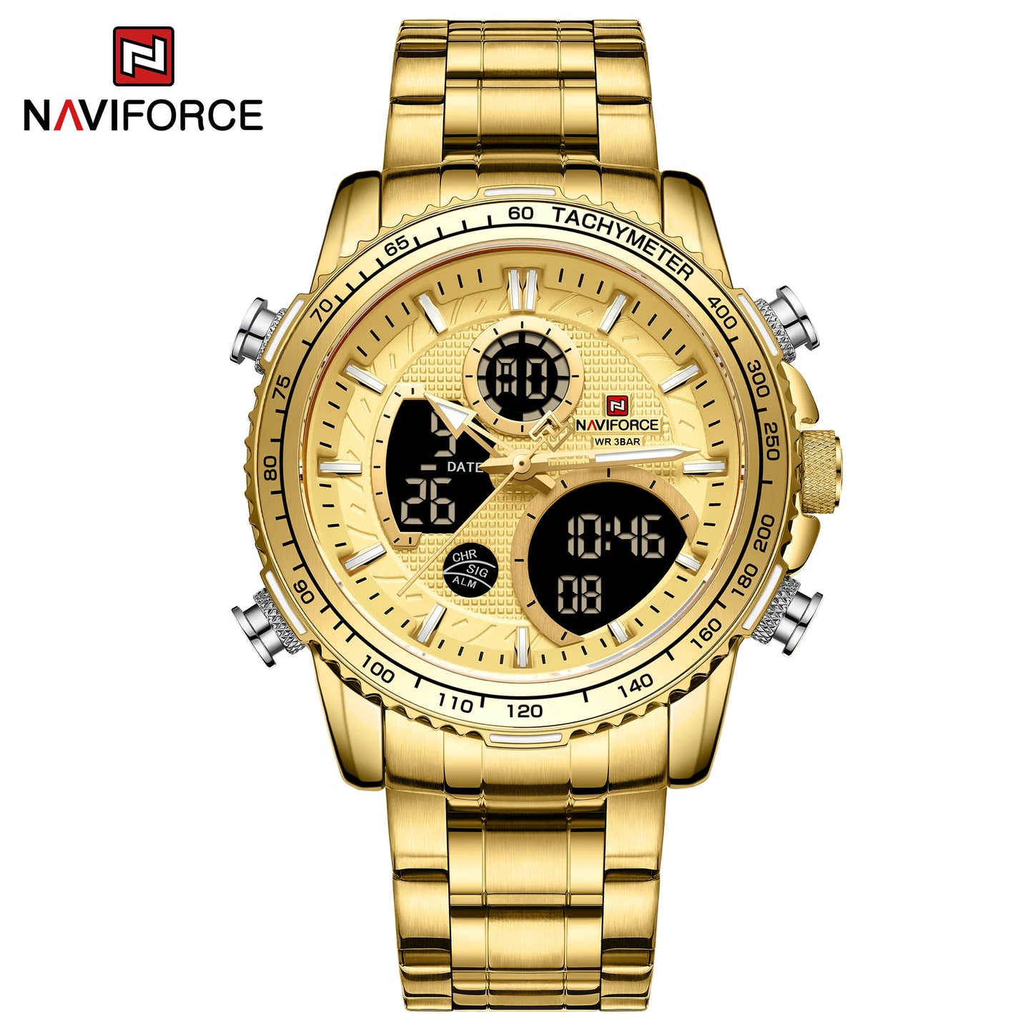 Men’s Analog-Digital Chronograph Watch Stainless Steel