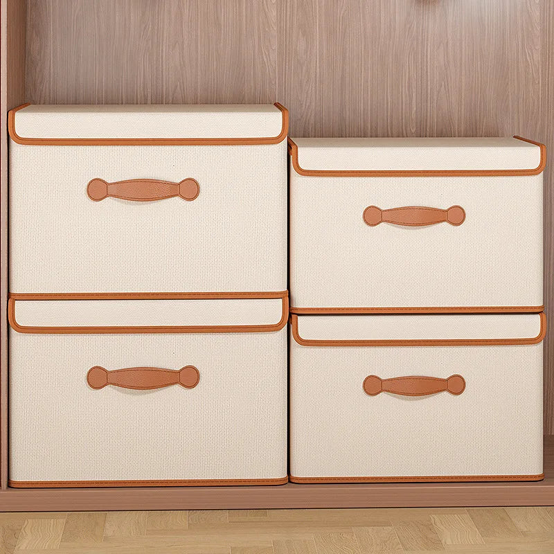 Foldable Clothes Storage Box With Lid For Wardrobes