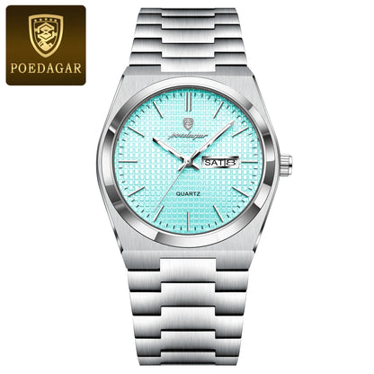 Men’s Stainless Steel Quartz Watch – Luminous, 3Bar