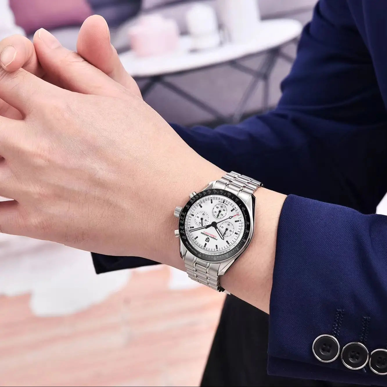 Men's Quartz Chronograph Watch Sapphire Crystal 100M