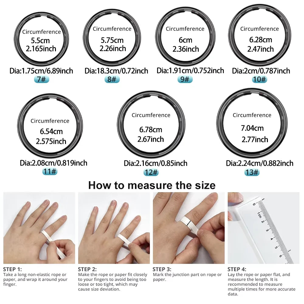 Smart Fitness Ring With Charging Case – Heart & Sleep Monitor