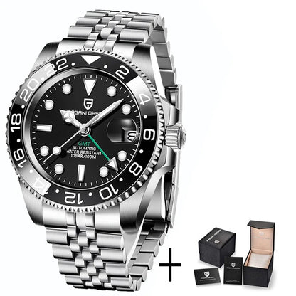 Men's Mechanical GMT Watch Sapphire Crystal 100m