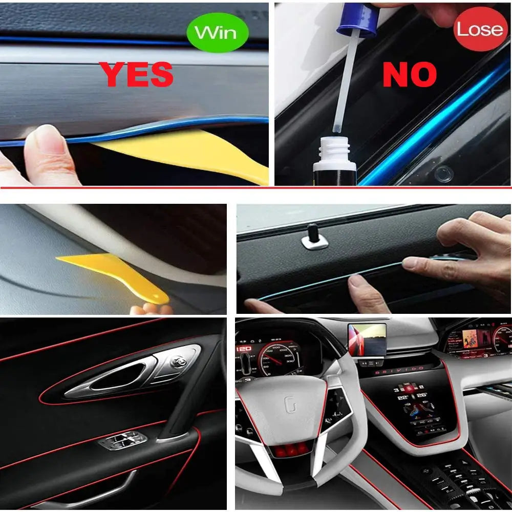 Car Interior LED Neon Strip Light USB Ambient Glow