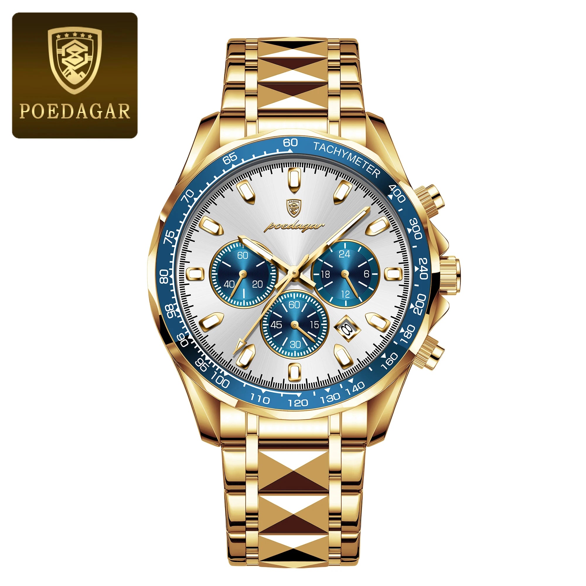 Men’s Stainless Steel Chronograph Watch With Date