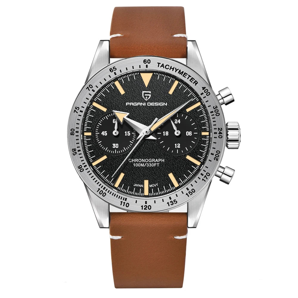 Men’s Retro Chronograph Quartz Watch With Sapphire Glass