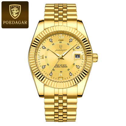 Men's Stainless Steel Quartz Watch – Luminous, 3Bar