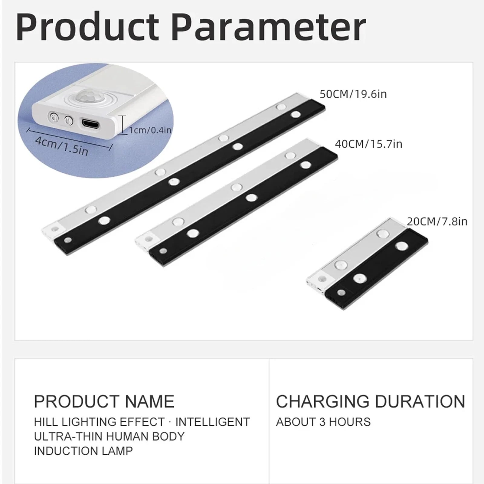 Ultra-Thin LED Motion Sensor Cabinet Light USB Rechargeable