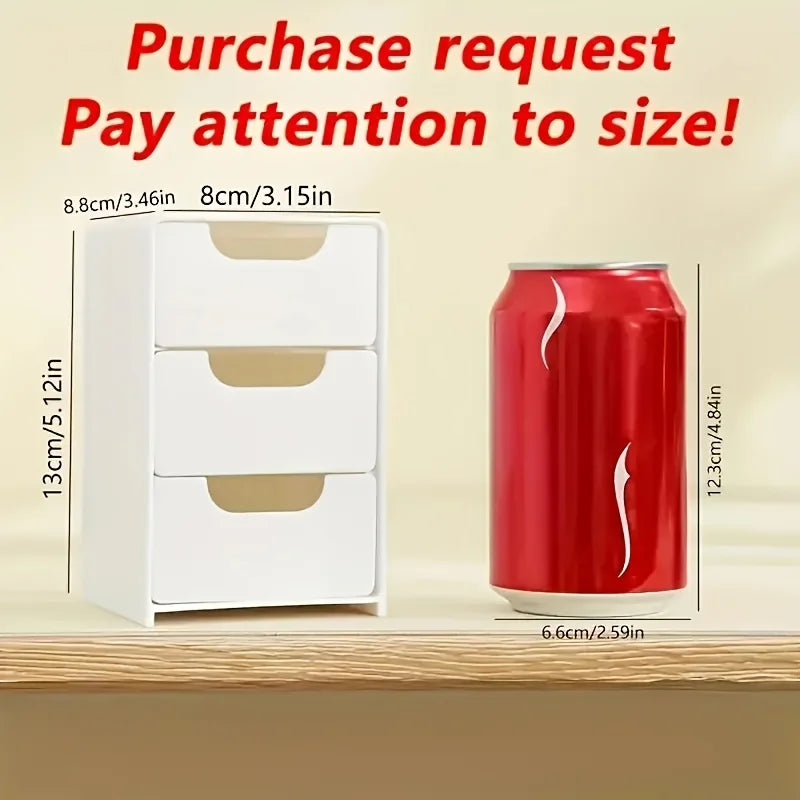 3-Tier Plastic Desk Organizer With Drawers For Storage