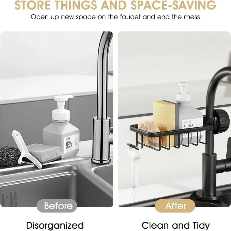 Faucet-Mounted Shower Shelf Bathroom Soap Organizer Rack
