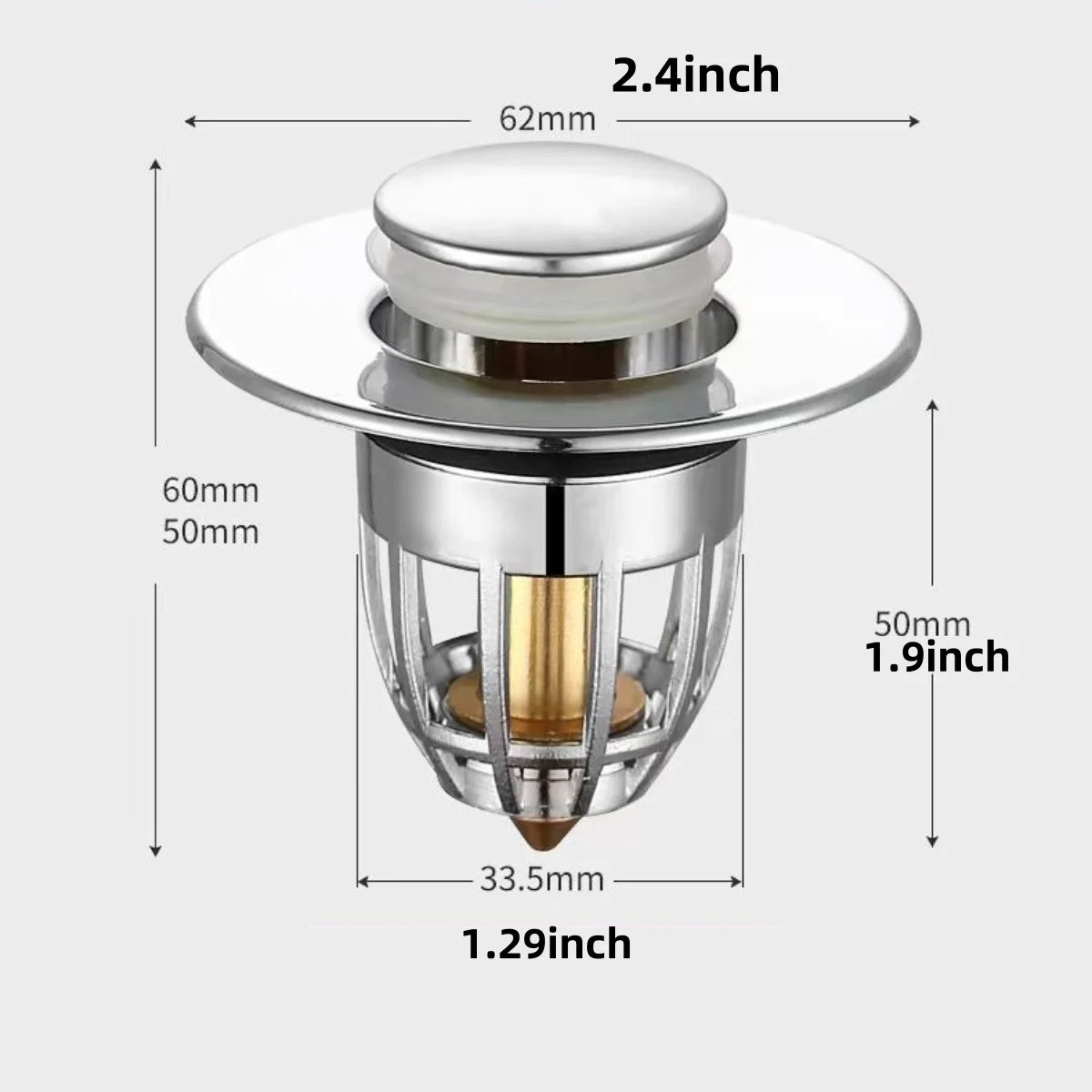 Universal Pop-Up Sink Drain Stopper With Hair Catcher